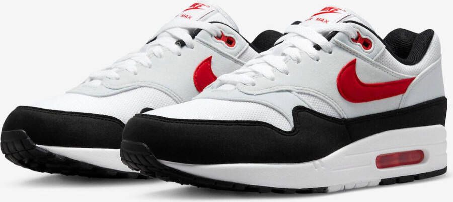 Nike Air Max 1 Running Schoenen white university red pure platinum black maat: 42.5 beschikbare maaten:42.5 43 45