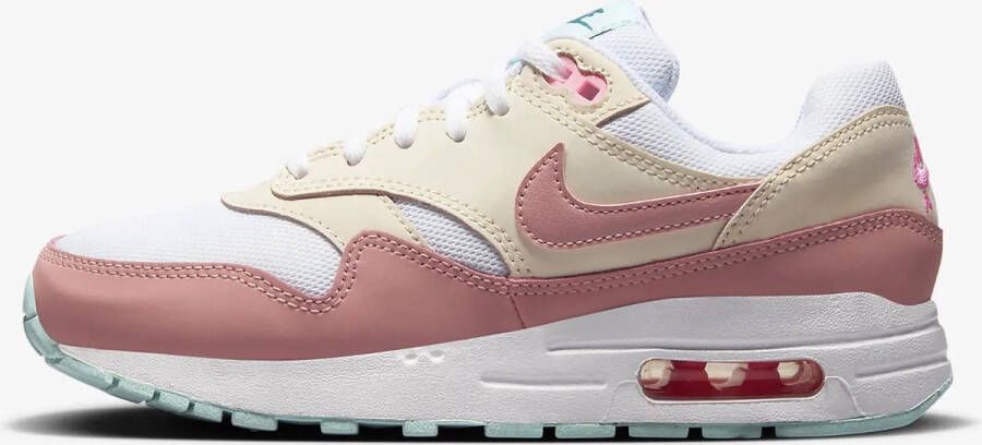 Nike Air Max 1 (gs) Max Schoenen white red stardust guava ice pink spell maat: 36.5 beschikbare maaten:36.5 38 39