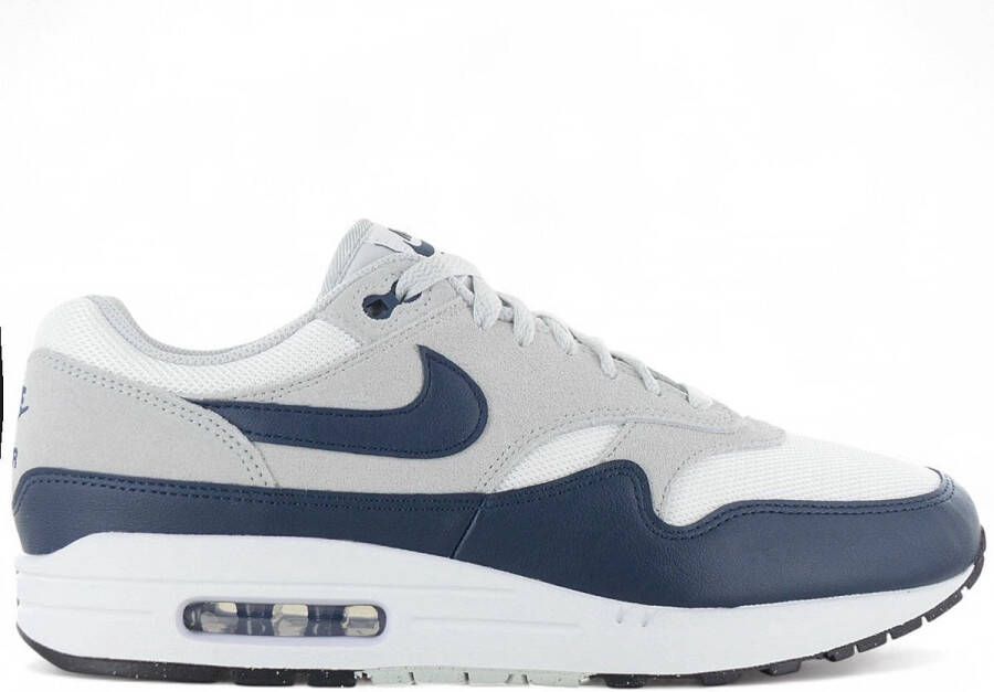 Nike Air Max 1 Essential Summit White Light Silver White Armoury Navy- Summit White Light Silver White Armoury Navy
