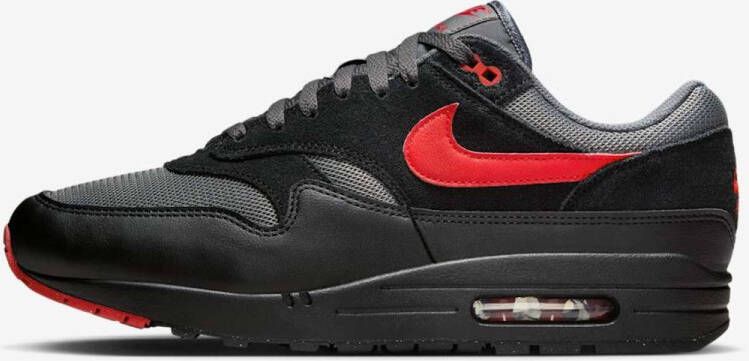 Nike Air Max 1 Essential Vamps Sneakers Unisex Zwart Rood