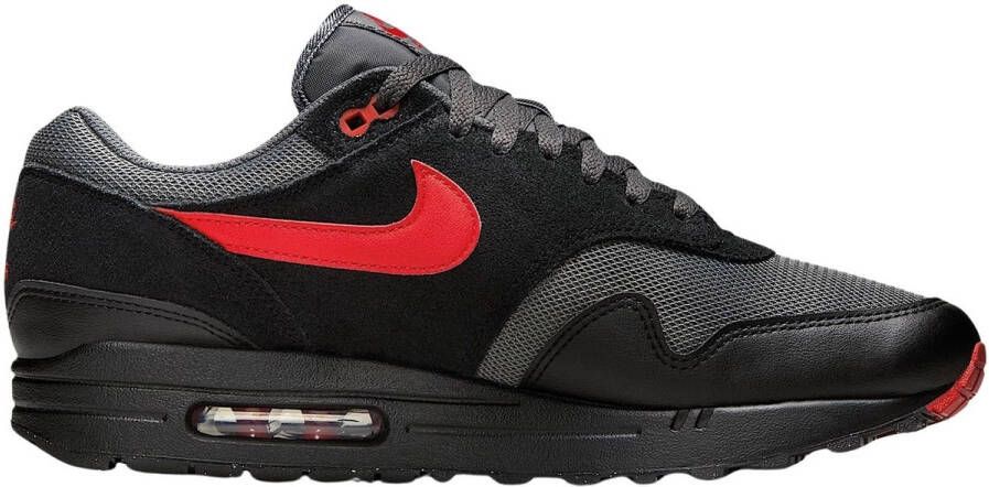 Nike Air Max 1 Essential Vamps Sneakers Unisex Zwart Rood