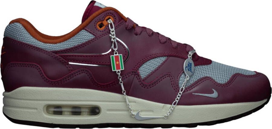 Nike Air Max 1 Patta Waves Rush Maroon (With Bracelet) DO9549-001 Metallic Silver;Rush Maroon Schoenen