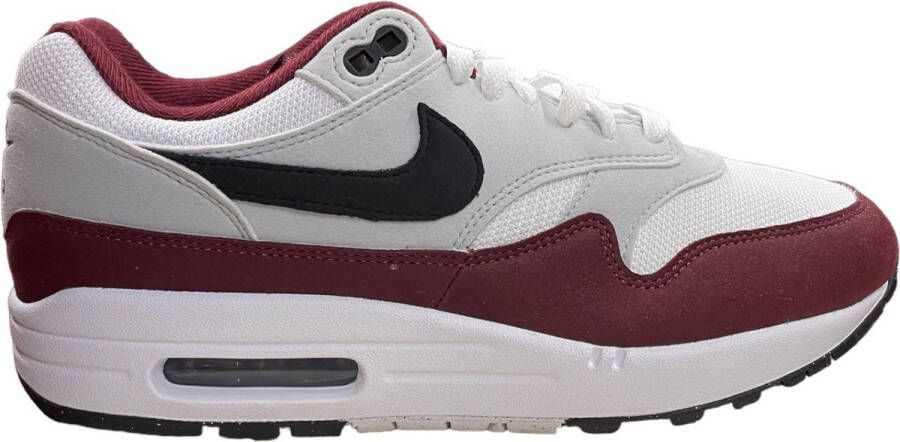 Nike Air Max 1 White Dark Team Red Pure Platinum Black- Heren White Dark Team Red Pure Platinum Black