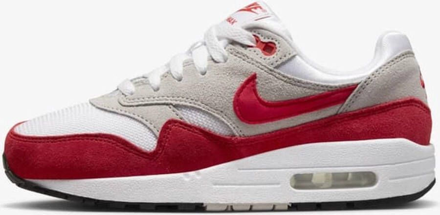 Nike Air Max 1 (gs) Max Schoenen grey weiß schwarz university red maat: 40 beschikbare maaten:36.5 37.5 38.5 39 40 35.5