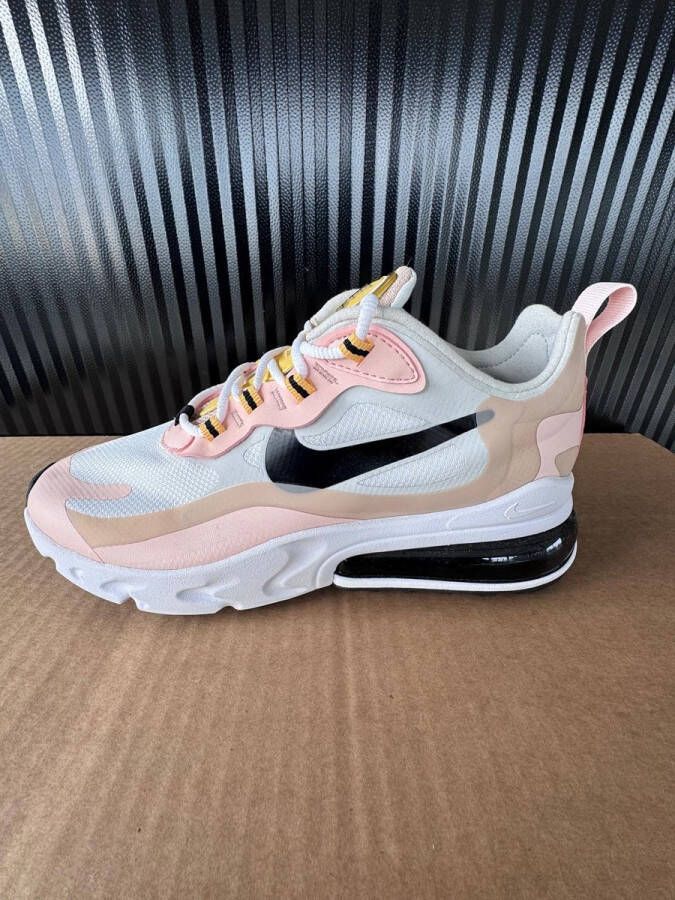 Nike Air Max 270 React Unieke Sample! Dames Sneaker Wit Roze Geel Beige Zwart