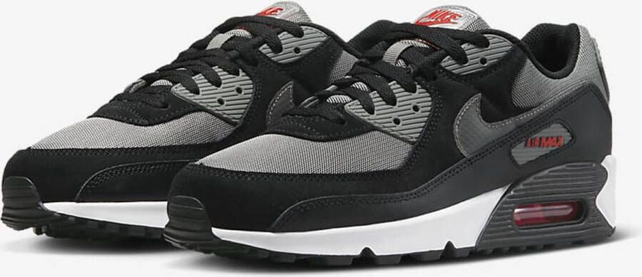 Nike Lage Sneakers Air Max 90 Black flat Pewter-picante Red