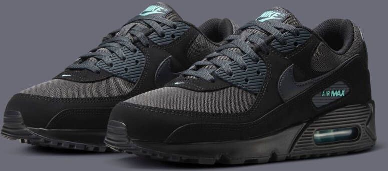 Nike Herenschoenen Air Max 90 Black Aurora Green Anthracite- Heren Black Aurora Green Anthracite