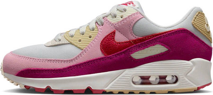 Nike Air Max 90 Sail Pink Fuchsia Sneakers Dames Suede Doos Zonder Deksel