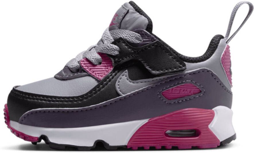 Nike Air Max 90 EasyOn TD Dark Raisin Sneakers Kids Zwart Paars Roze Grijs