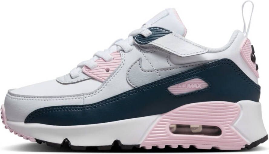 Nike Kleuterschoenen Air Max 90 EasyOn White Pink Foam Armoury Navy Wolf Grey White Pink Foam Armoury Navy Wolf Grey