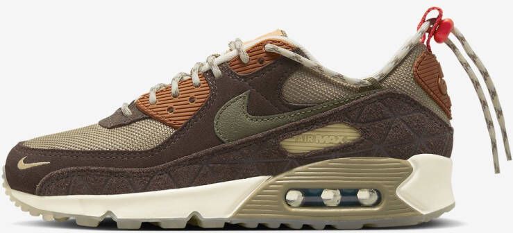 Nike Air Max 90 SE Sneakers Dames Khaki Baroque Brown Medium Olive Doos Zonder Deksel
