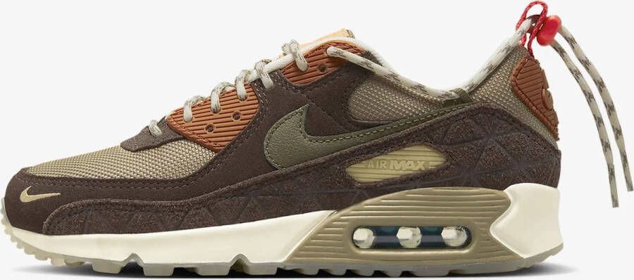 Nike Air Max 90 SE Sneakers Dames Khaki Baroque Brown Medium Olive Doos Zonder Deksel