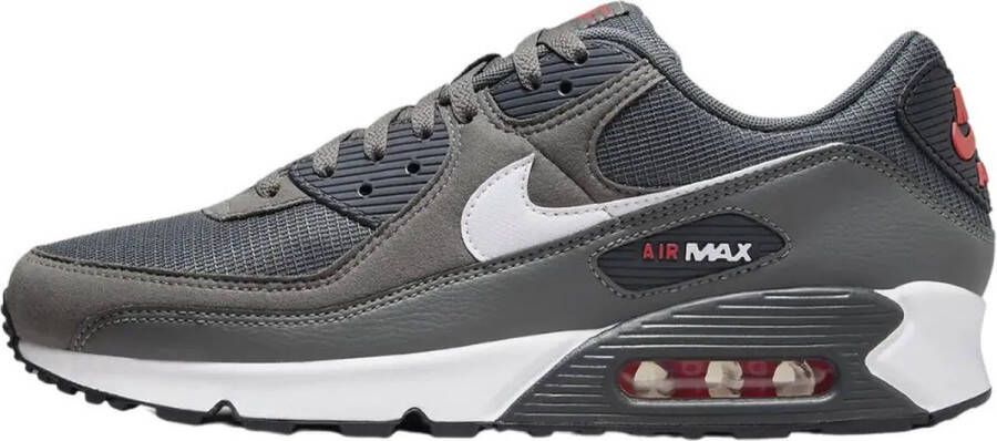 Nike Herenschoenen Air Max 90 Iron Grey University Red Anthracite White- Heren Iron Grey University Red Anthracite White