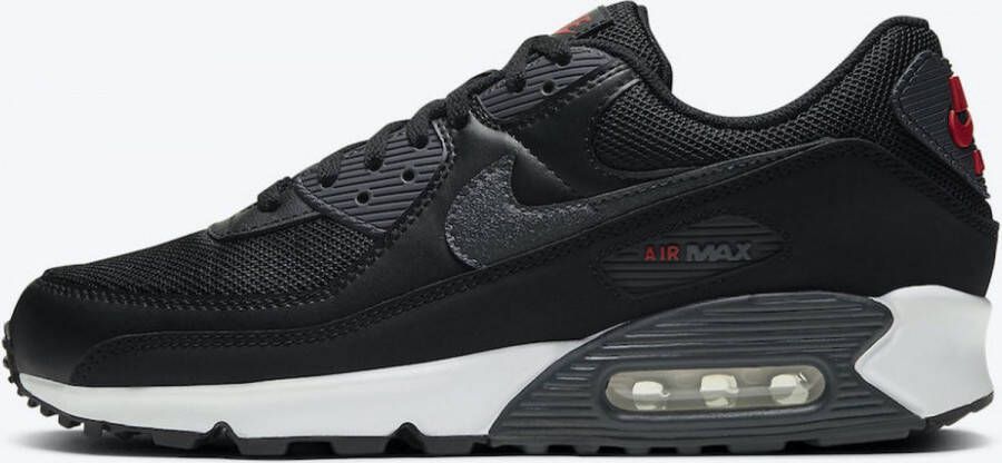 Nike Air Max 90 Heren Black University Red White Dark Smoke Grey Heren