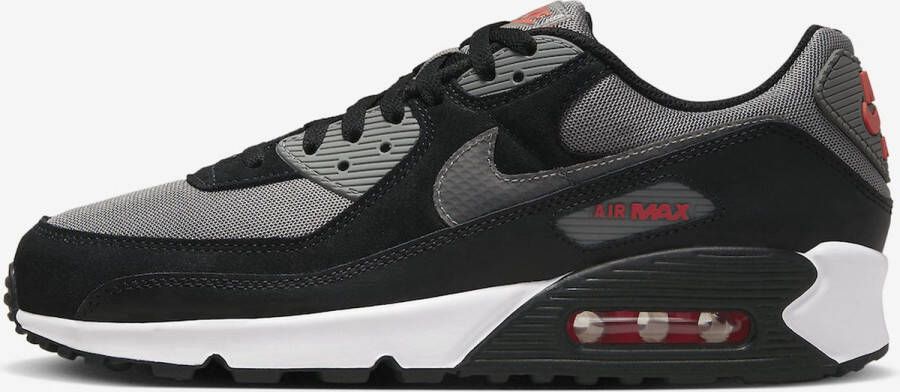 Nike Lage Sneakers Air Max 90 Black flat Pewter-picante Red - Foto 2