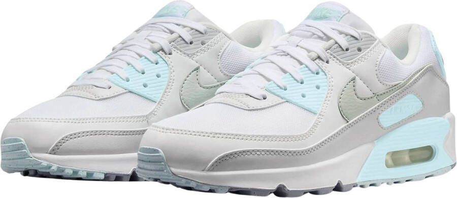 Nike Air Max 90 Sneakers Schoenen Wit Glacier Blue Wolf Grey Light Silver Heren DH8010