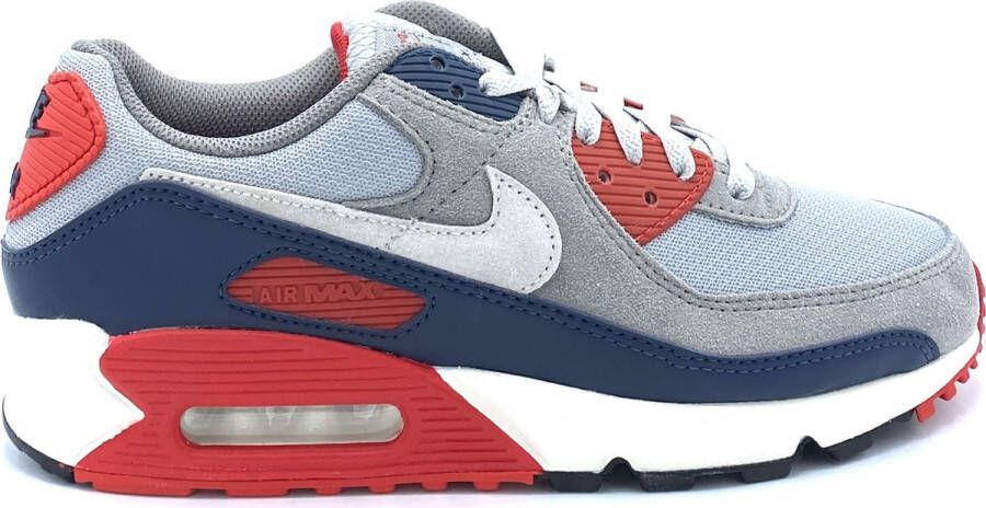 Nike Herenschoenen Air Max 90 Light Smoke Grey Armoury Navy Fire Red Phantom- Heren Light Smoke Grey Armoury Navy Fire Red Phantom - Foto 2