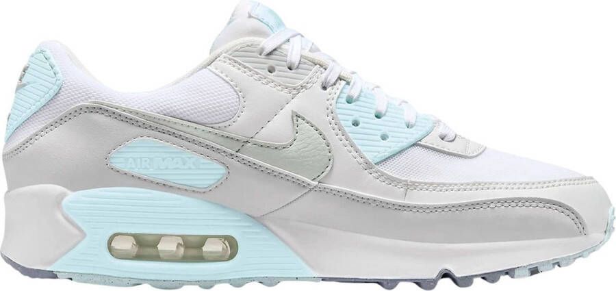 Nike Air Max 90 Wmns Sneakers Dames Wit Glacier Blue Wolf Grey Light Silver DH8010