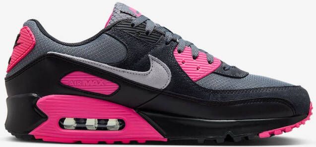 Nike Air Max 90 Wolf Grey Black Hyper Pink Sneakers Heren Doos Zonder Deksel