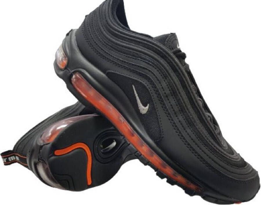 Nike Air Max 97 Kinderschoen Black Total Orange Metallic Silver Kind