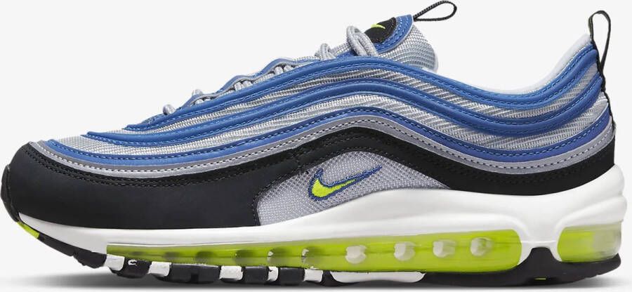 Nike Air Max 97 OG Sneakers Unisex Atlantic Blue Metallic Silver Zwart Voltage Yellow - Foto 6