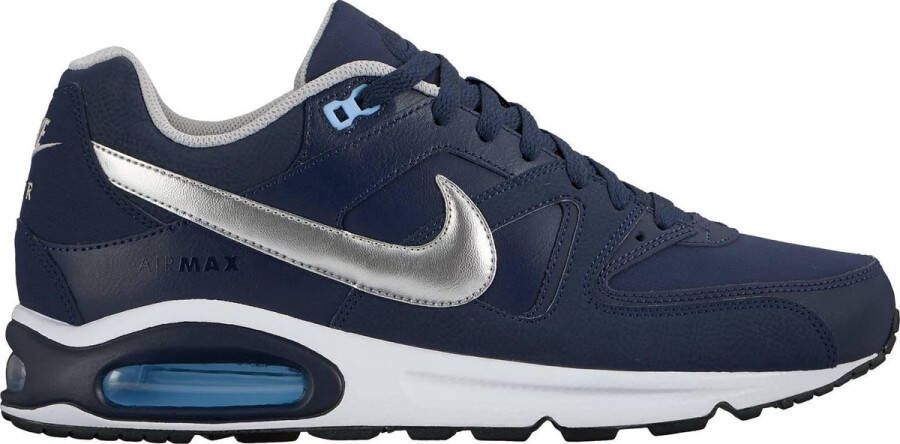 Nike Air Max Command Leather Sneakers Heren Obsidian Metallic Silver-Blue