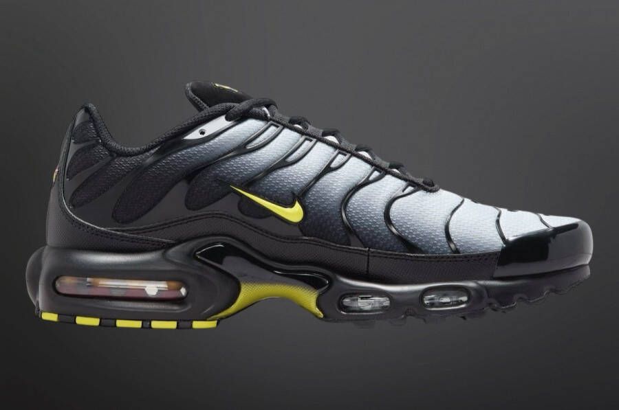 Nike Air Max Plus Heren Sneakers Zwart Grijs Geel Doos zonder deksel