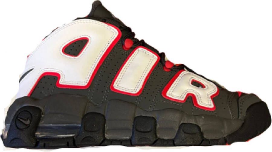 Nike Air More Uptempo Kinderschoenen Medium Ash Black Siren Red White - Foto 4