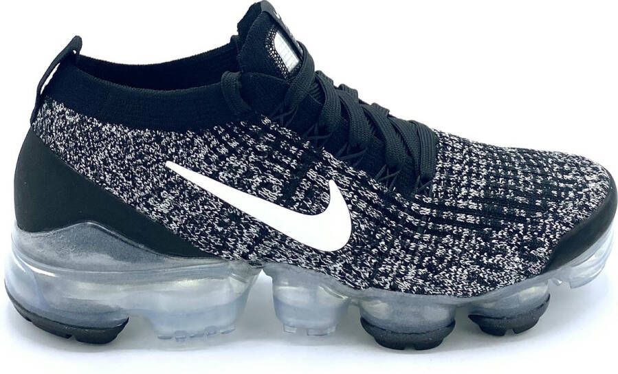Nike Air VaporMax Flyknit 3 Damesschoen Black Metallic Silver White White Dames