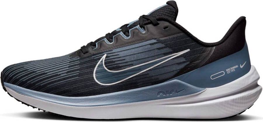 Nike air winflo 9 hardloopschoenen zwart grijs heren