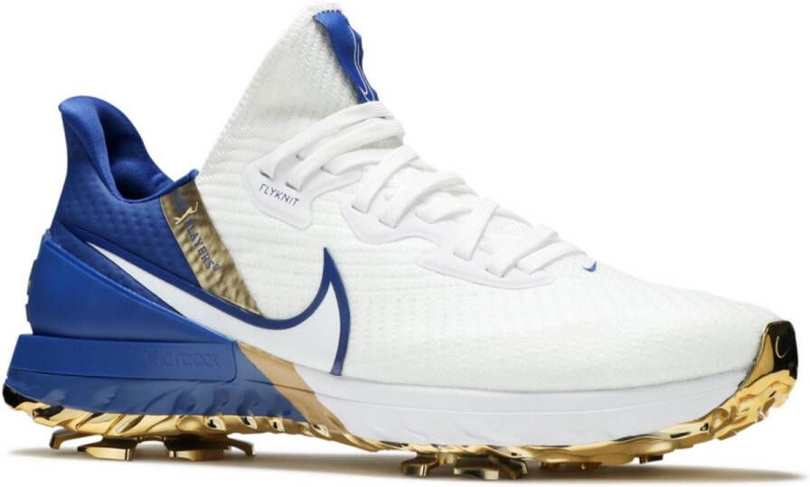 Nike Air Zoom Infinity Tour Golf Limited Edition Heren Flyknit Wit Blauw Goud Doos Zonder Deksel