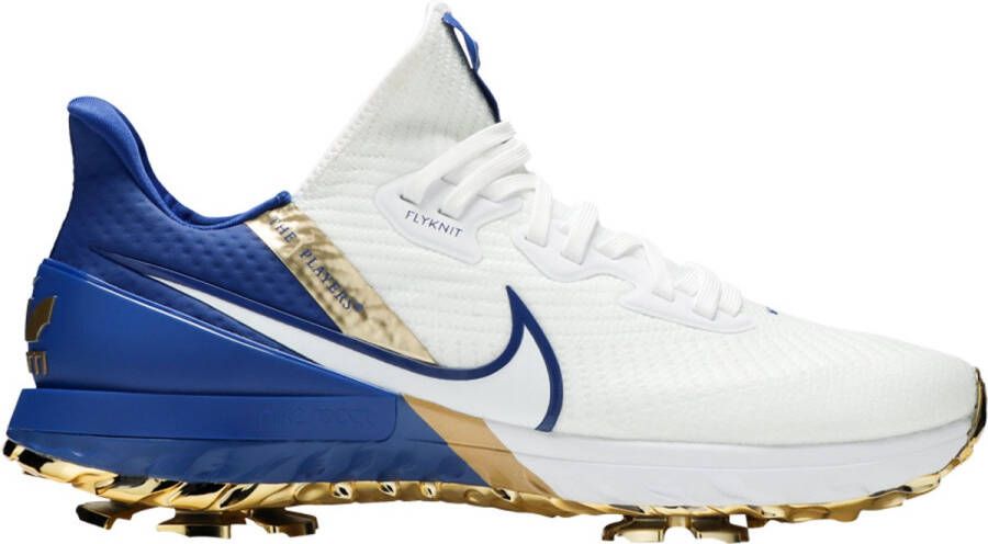 Nike Air Zoom Infinity Tour Golf Limited Edition Heren Flyknit Wit Blauw Goud Doos Zonder Deksel