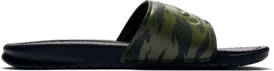 Nike Benassi JDI Slippers Mannen groen camouflage zwart