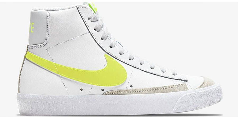 Nike Blazer Mid 77 Wit Geel Damesschoen Leer LET OP! Doos Zonder Deksel