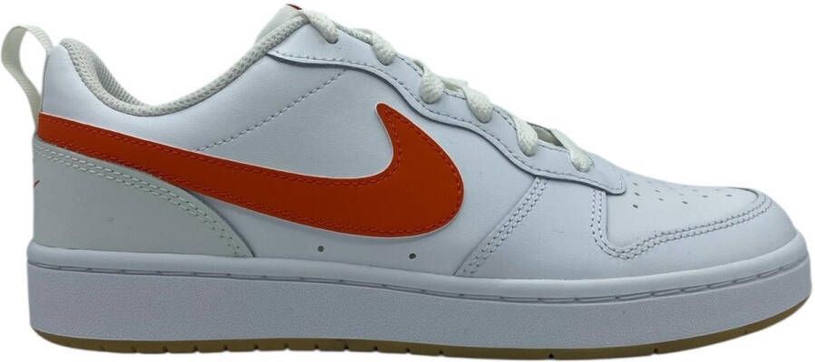 Nike Court Borough Low Kinder Sneaker Wit Oranje Doos zonder deksel