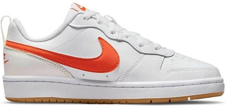 Nike Court Borough Low Kinder Sneaker Wit Oranje Doos zonder deksel