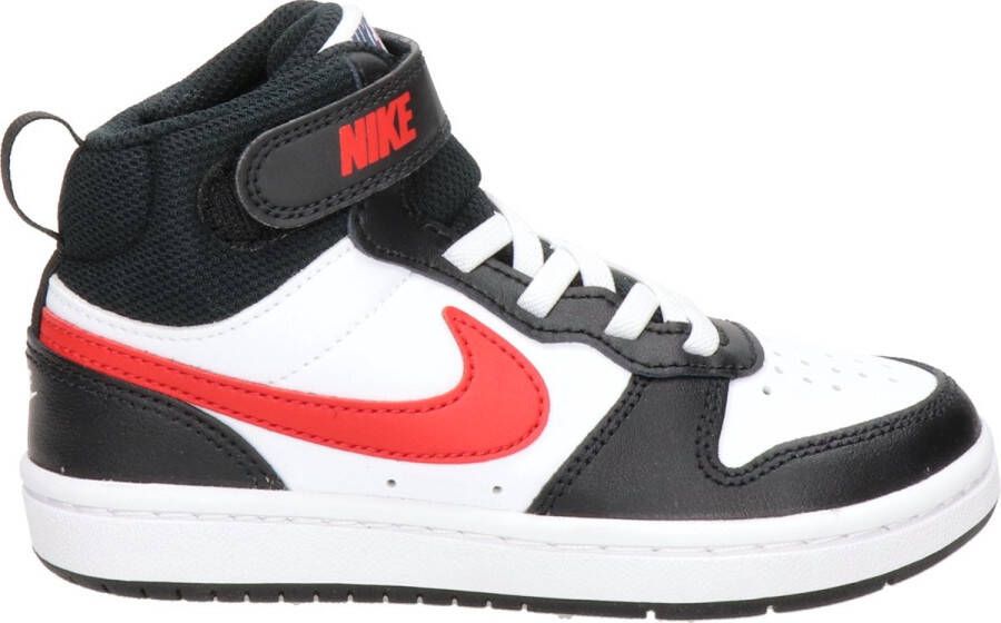Nike court borough mid 2 sneakers wit rood kinderen