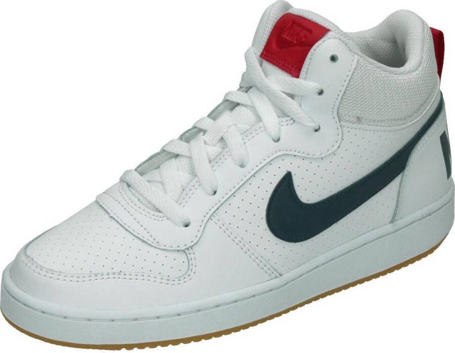 Nike court borough mid junior in de kleur wit blauw