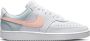 Nike Court Vision Low leren sneakers wit lichtblauw geel roze - Thumbnail 7