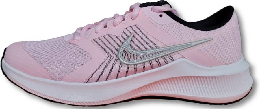 Nike Kids Nike Downshifter 11 Hardloopschoenen voor kids (straat) Pink Foam Black White Metallic Silver Kind - Foto 1
