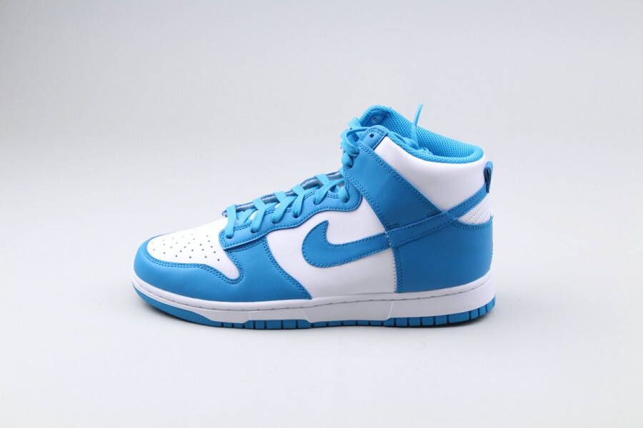 Nike Dunk High Laser Blue Retro Sneakers Blauw Wit Doos zonder deksel