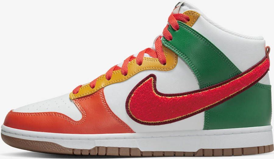 Nike Dunk Hi Retro University White Habanero Red Team Red Malachite Schoenmaat 40 1 2 Sneakers DR8805 100