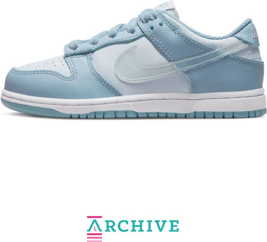 Nike Dunk Low Aura Worn Blue Clear Sneakers Kids Blauw Grijs Wit