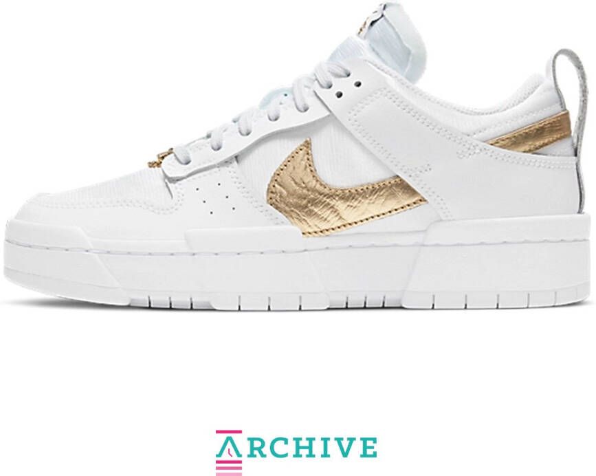Nike Dunk Low Disrupt 'Wit Metallic Goud' (Dames)