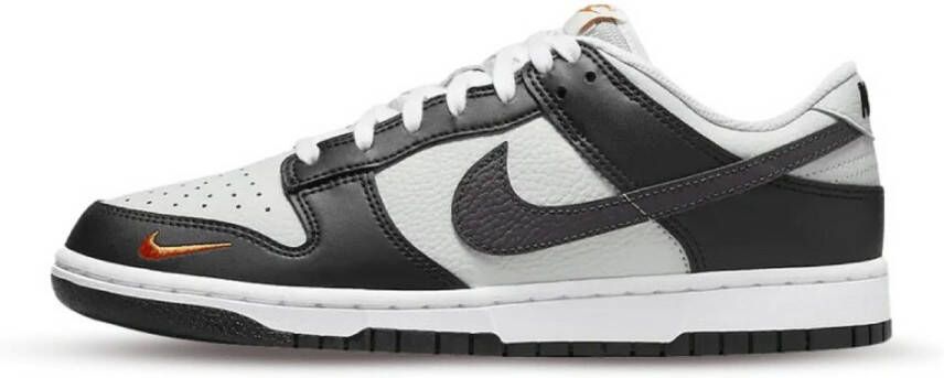Nike Dunk Low 'Mini Swoosh' Sneakers nen Zwart Grijs Wit Oranje