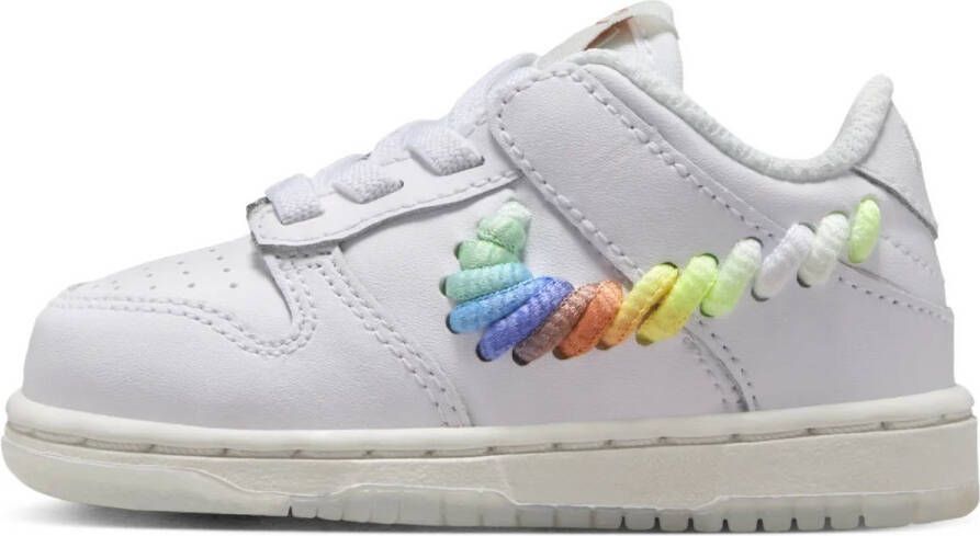Nike Dunk Low SE Rainbow Lace Swoosh 'Wit' (TD)