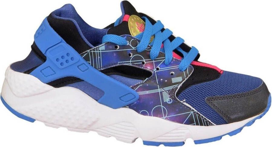 Nike Huarache Run Print Gs 704943-004 Vrouwen Blauw Sneakers