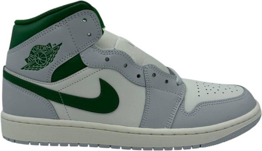 Nike Jordan 1 Mid Sneakers Mannen Grijs Wit Groen