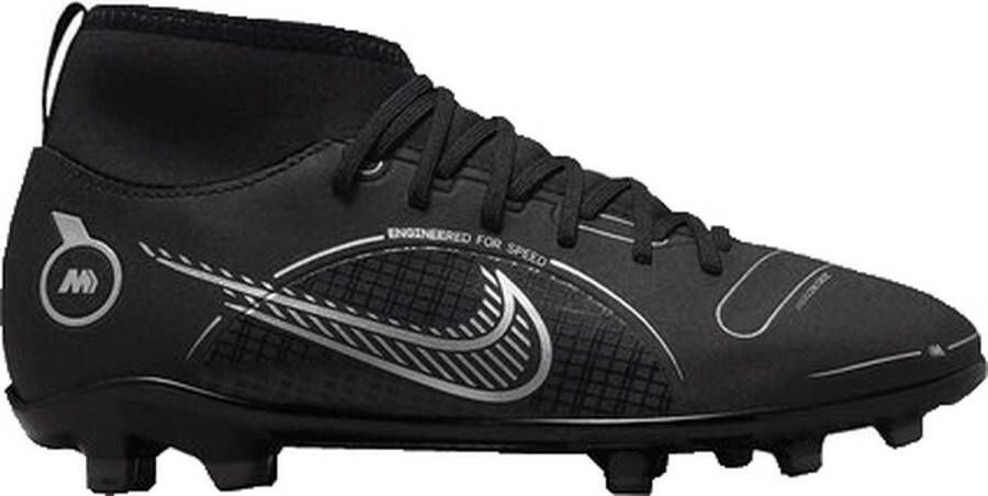 Nike Jr. Mercurial Superfly 8 Club MG Voetbalschoenen voor kleuters kids(meerdere ondergronden) Black Medium Ash Metallic Silver