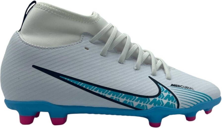 Nike mercurial superfly voetbalschoenen wit blauw kinderen